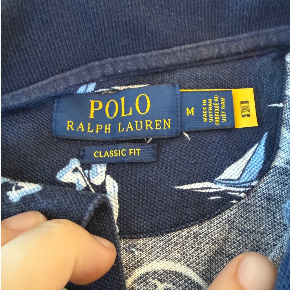 Polo Ralph Lauren Mens Classic Fit Surfer Polo Shirt M Navy Beach Preppy Casual - Picture 3 of 7